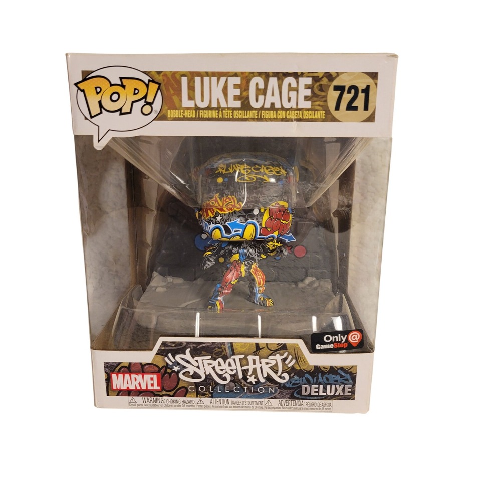 Funko Pop Deluxe Luke Cage 721 Marvel Street Art GameStop Exclusive New Graffiti
